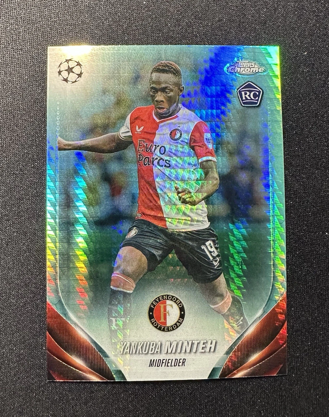 2023-24 Topps Chrome UEFA Club Competitions - Yankuba Minteh #165 Aqua Prism...