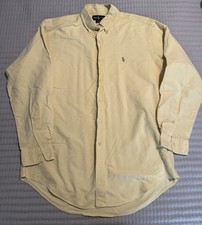 Vintage 90s Ralph Lauren Yarmouth Yellow Oxford Cotton Button-Down Shirt 15.5/33
