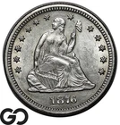 1876 Seated Liberty Quarter, Nice Mint Luster, Choice Uncirculated++