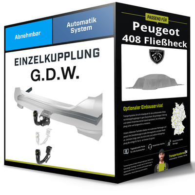 Abnehmbare Anhängerkupplung für PEUGEOT 408 Fließheck 07.2022-jetzt II G.D.W.