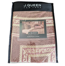 J Queen New York Lupita Woven Chenille Striped Euro Sham New Terracotta 26 x 26