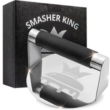 SMASHER KING&trade; - Mirror Polished Stainless Steel Smash Burger steel