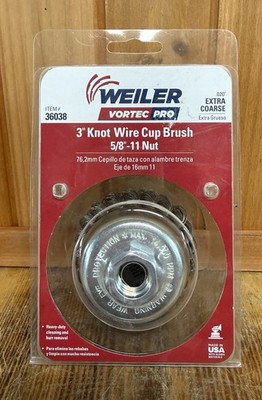 Weiler 36038 Vortec Pro 3'' Knot Wire Cup Brush