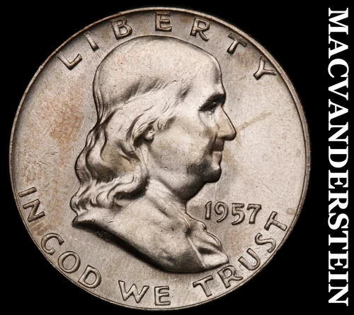 1957-D Franklin Half Dollar- Silver Choice Gem Brilliant Uncirculated #i9638