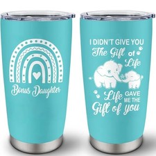 Tumbler 20oz, Birthday Gifts for Stepdaughters Gifts from Bonus Daughter
