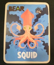 🐙 BEAR Fruit Snacks Collectible Animal Trading Cards - Squid #32/60