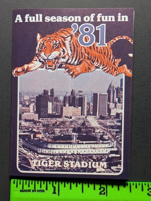 #ad Detroit Tigers 1981 Baseball Foldout Pocket Schedule $4.95