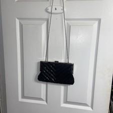 Vintage Charming Charlie Metal Mesh Evening Clutch Bag On Silver tone Chain
