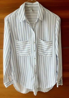 Stradivarius Sommer Hemd Gr. S M 36 Weis blau Streifen 