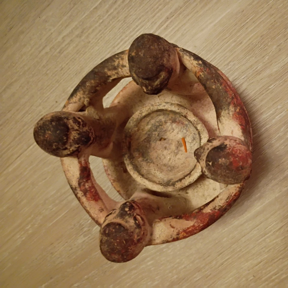 Candelabro vintage de cerámica de arte popular círculo de amigos. Aprox 5,5" x 4,5"" Foto 2 de 3