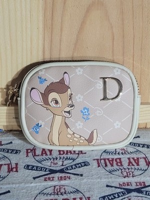Primark Disney Bambi Zip Around Coin Purse Wallet Letter D NWOT