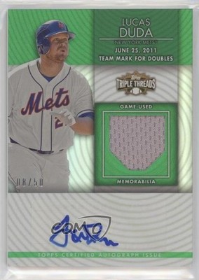 2012 Topps Triple Threads Unity Relics Emerald 8/50 Lucas Duda Auto 0b2