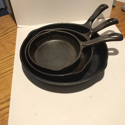 Wagner Cast Iron 1891 Original  Skillet Set of 3  6, 8, 10 inch Collectible