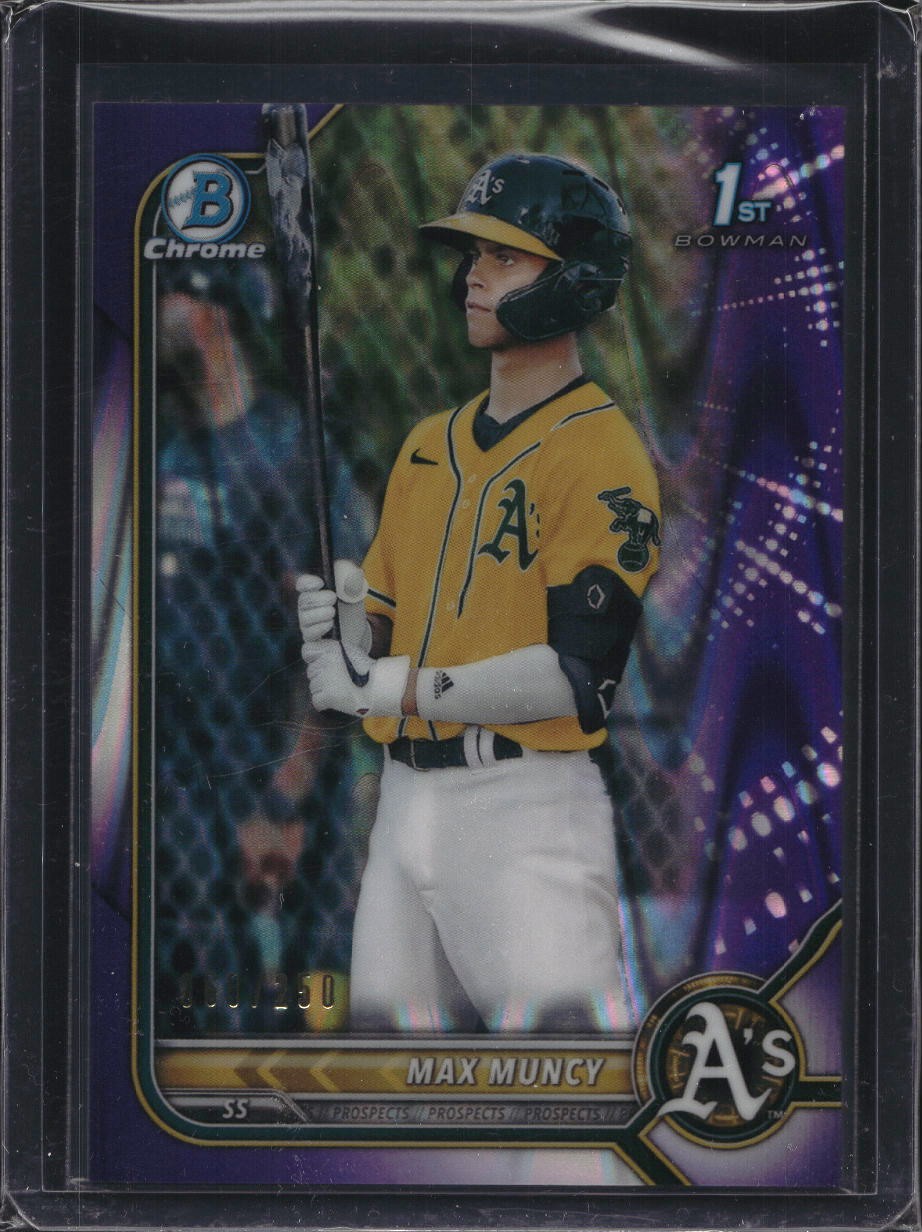 2022 Bowman #BCP-89 Max Muncy Chrome Prospects Purple RayWave Refractors #/250