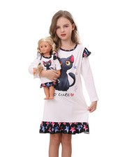 Girl Dress Cute Cartoon and Matching American Girl Doll Clothes Accessories for