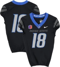Boise State Broncos Team-Issued #18 Black Jersey from the Football Item#14264424