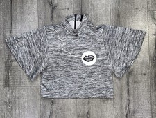 Annakiki Women’s Grey Lip Crop Top Size Small 