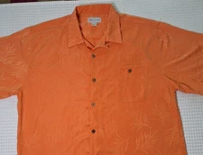 Las Vegas Souvenir Orange Polyester Button Down Dress Shirt Size 2XL Passion