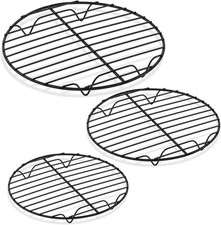 Round Cooking Rack 3 Pcs Stainless Steel Baking Cooling Steaming Grilling Ra...