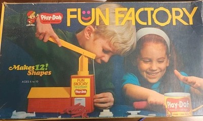 Vintage Play-Doh Fun Factory: Missing 1 Die Original Box ( abit Wore) MAKE OFFER