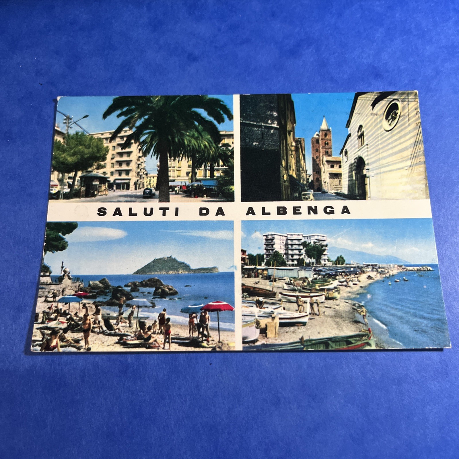 CARTOLINA COLORI COLLEZIONE SALUTI DA ALBENGA RIVIERA DEI FIORI - VIAGGIATA