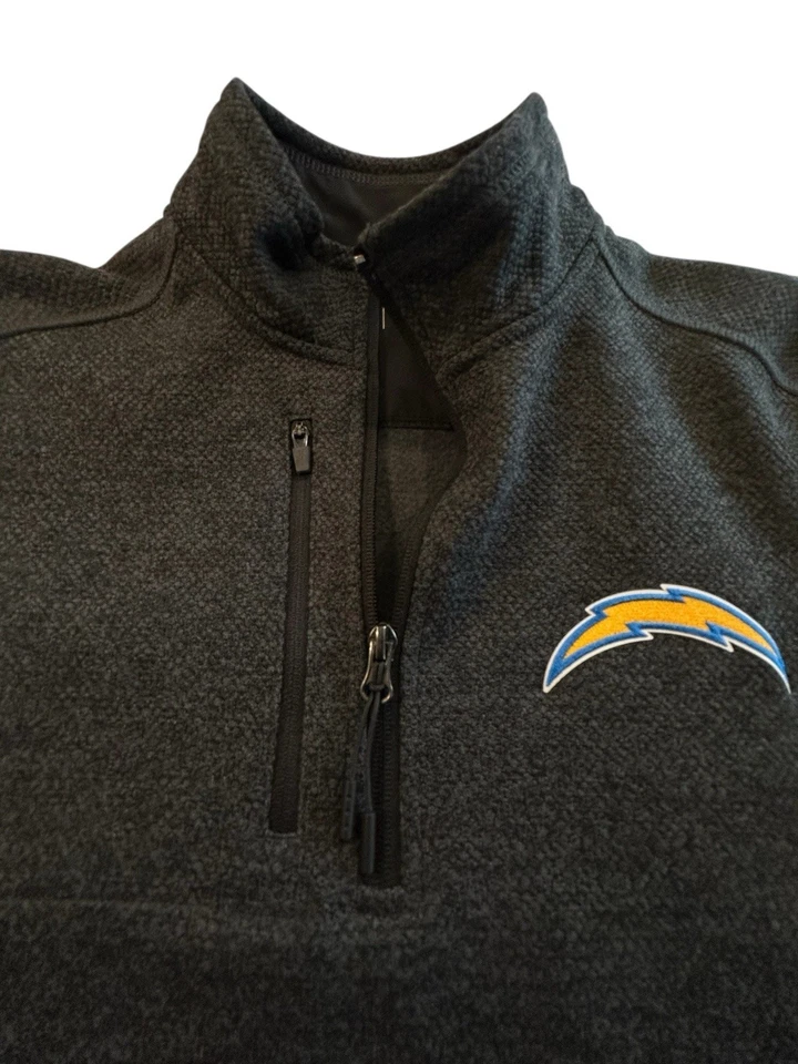 Antigua Hombres Los Angeles Chargers Chaqueta Pullover Suéter Negro Polar 1/4 Cremallera Foto 2 de 4