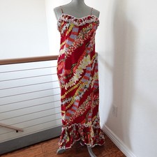 Royal Creations Women Dress Size Large Hawaiian Muu Muu Beaded Vintage
