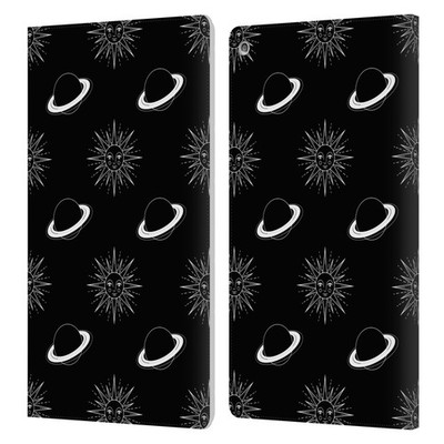 OFFICIAL HAROULITA CELESTIAL BLACK AND WHITE LEATHER BOOK CASE FOR AMAZON FIRE