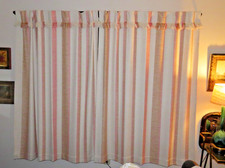 Anthropologie Pieced Stripe Curtain 50"x 63" Pair