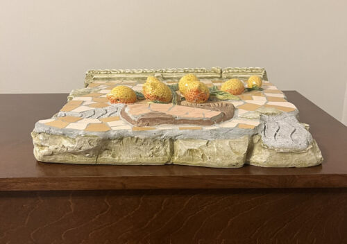 VTG Mosaic Furniture 15” Yellow Lemon Tree Italian Style Hanging Wall Art Plaque - Picture 9 of 13