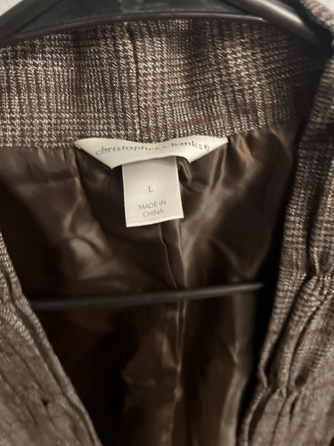 Blazer para mujer Christopher Banks marrón forrado abierto manga 3/4 talla grande - Imagen 8 de 8