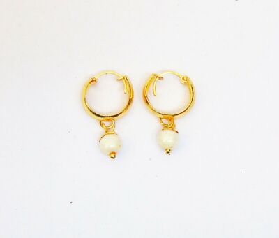 Indian 18K Gold Plated Hoop Earrings Jhumka Mother's Gift Dangle Earring  Jewelry UK