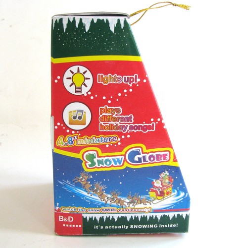NEW SNOWMAN+SANTA CLAUS MUSICAL SNOW GLOBE "MERRY CHRISTMAS" ORNAMENT+BOX - 第 3/7 張圖片