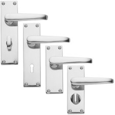 Howdens Bertelli Victorian Polished Chrome Door Handles Premium Italian Quality