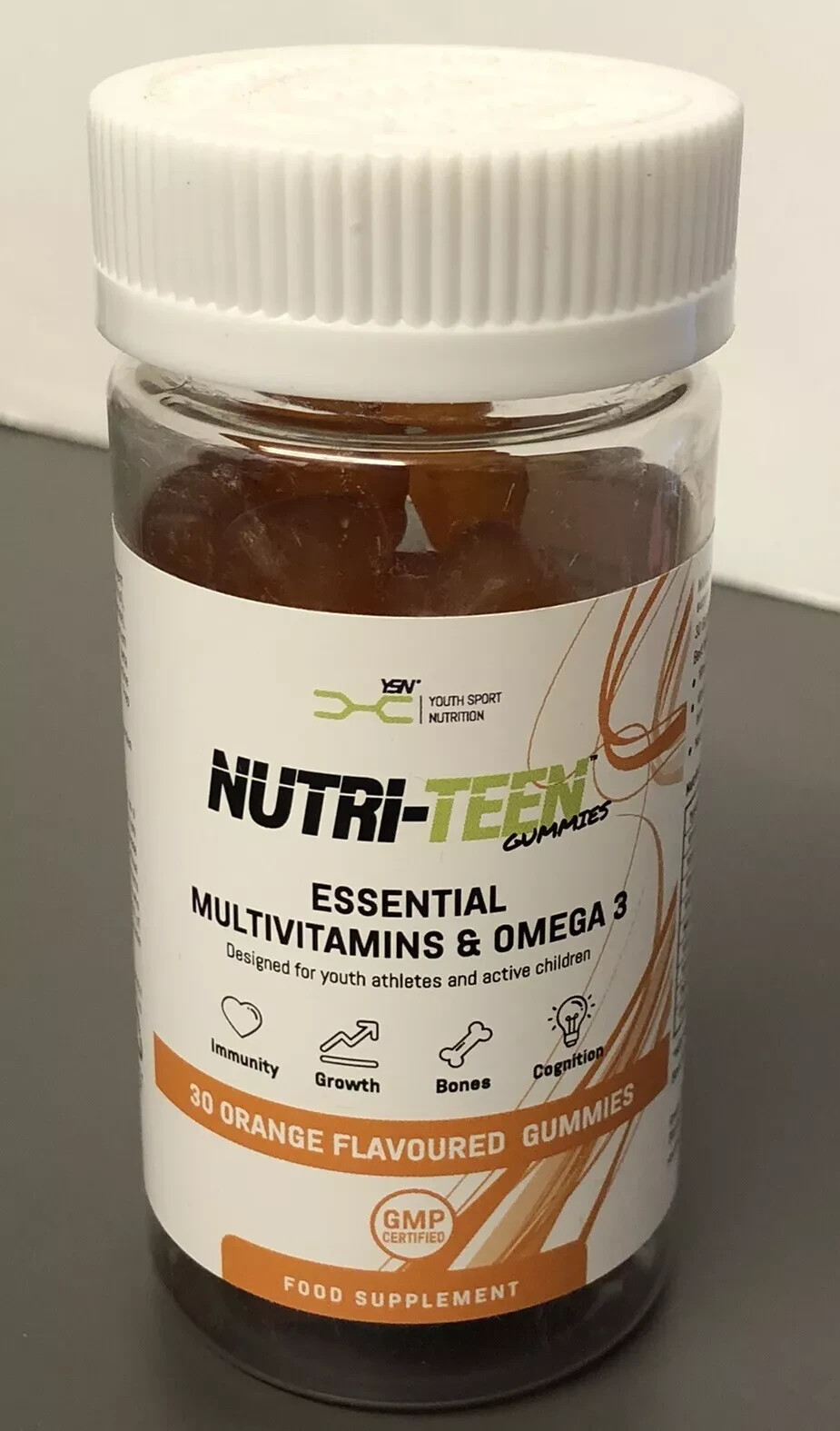 Nutri-Teen - Multivitamin Gummy Bears with Omega 3-Tangy Orange 30 Gummies.