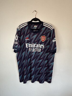 SAKA 7 Arsenal Football Shirt Men's XXL Third Adidas 2021/22 | eBay