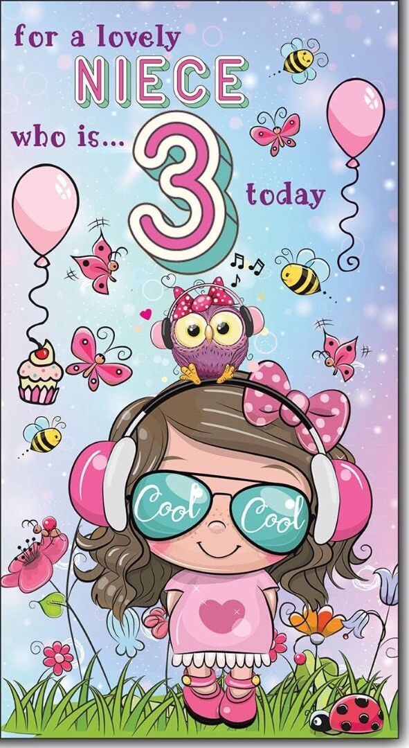 For A Lovely Niece Who is Today Happy 3rd Birthday Card Fun