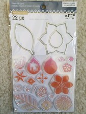 Recollections Coastal Village Clear Stamps  Die Set - Flower 1585