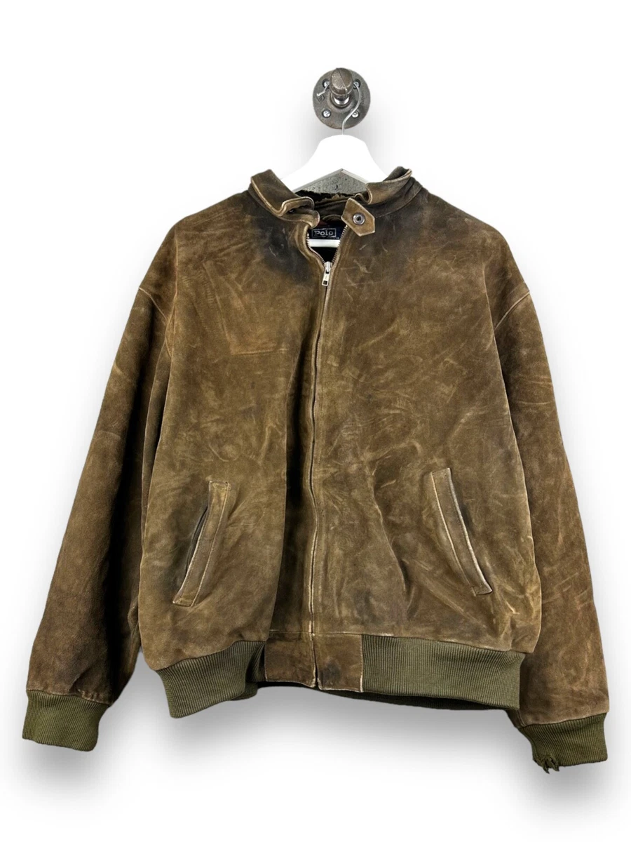 Polo leather shop bomber jacket