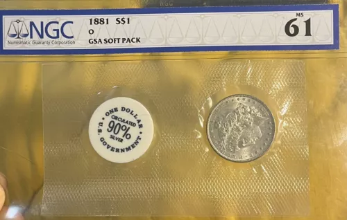 1881-O GSA Softpack NGC MS61 Morgan Silver Dollar