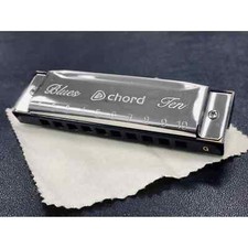 Chord Blues Harmonica Key G 10 Hole Diatonic Double Sided Mouth Organ With Case