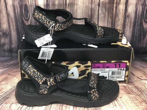 fila sandals leopard