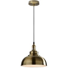 Image of LEDSone Brass Pendant Light Retro Industrial Lampshades LED Ceiling Hanging Lamp