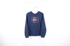 Vintage 90s Streetwear Womens Small Distressed Cat Kitten Crewneck Sweatshirt