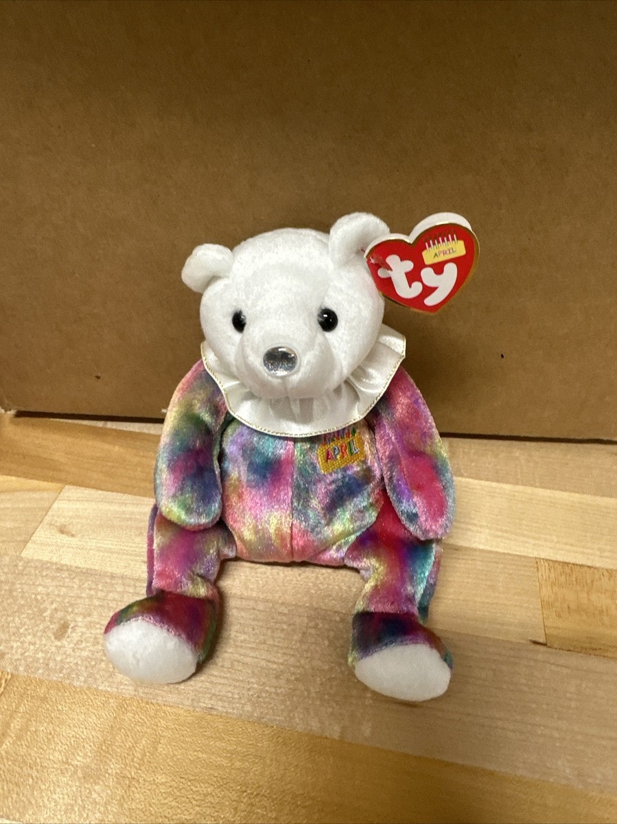 Vintage TY Beanie Baby Bear Birthday Collection April
