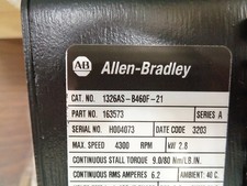  ALLEN-BRADLEY 1326AS-B460F-21 SER A 4300 RPM REMANUFACTURED AC SERVO MOTOR