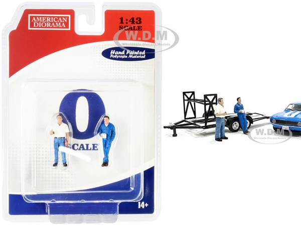 TIM & LARRY MECHANICS SET OF 2 FIGURINES 1/43 MODELS BY AMERICAN DIORAMA 38357
