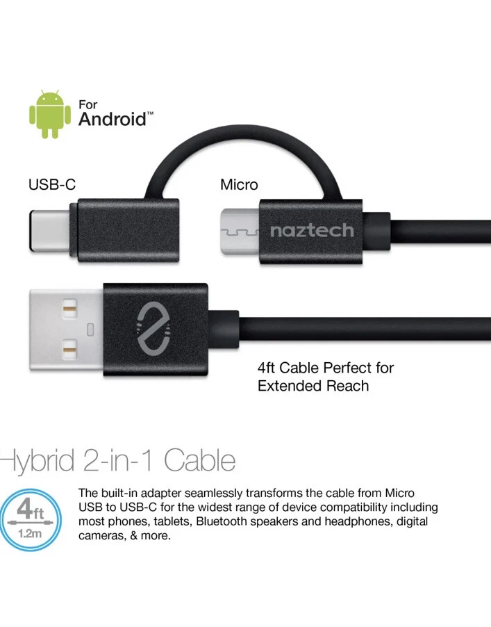 New Naztech Essential Cell Phone Car Kit USB-C Cable Vent Mount Car Charger - Image 4 of 4