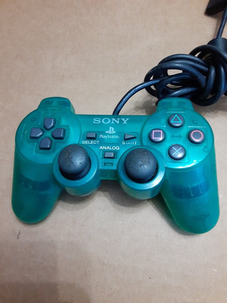Sony PlayStation 2 PS2 DUAL SHOCK Controller Clear Teal Emerald