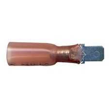 Heat Shrink Crimp Male Quick Disconnect Terminal 22-18 Gauge .187 Tab - 10 Pack